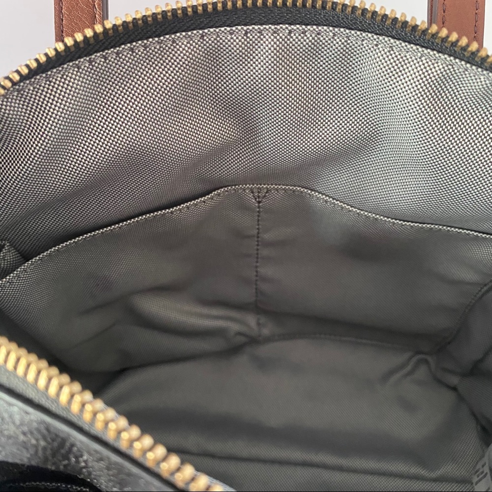 Fossil Black and Brown Leather Crossbody Satchel - Picture 12 of 15